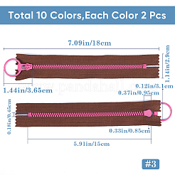 Cerniere in poliestere 20 pz 10 colori n. 3 per accessori di abbigliamento&nbsp;FIND-GF0006-28