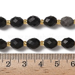 Natürliche silberglänzende Obsidian-Perlenstränge&nbsp;G-F809-A28-01