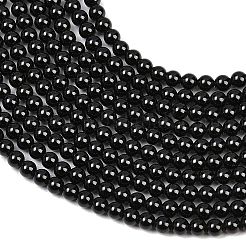 Natürliche schwarze Spinell runde Perle Stränge&nbsp;X-G-A130-2mm-32A
