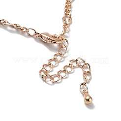 Glastropfen-Lariat-Halsketten mit Figaro-Ketten aus Messing&nbsp;NJEW-A015-14KCG