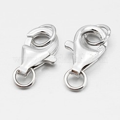 925 fermoir mousqueton en argent sterling plaqué rhodium anti-ternissement&nbsp;STER-O015-E-04