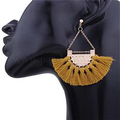 Orecchini di nappa di filo&nbsp;EJEW-K046-11G