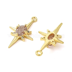 Pendentifs avec zircon cubiques à micro-pavés en laiton&nbsp;X-KK-M277-08G-02