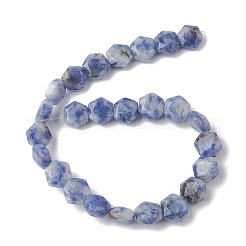 Fili di perle di diaspro macchia blu naturale&nbsp;G-K359-C17-01