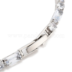Bracelets en laiton pavé de zircons cubiques transparents&nbsp;BJEW-B094-02A