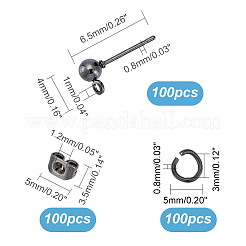 Risultati dell'orecchino della vite prigioniera della sfera del ferro 100pcs&nbsp;KK-UN0001-33