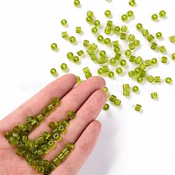 Perline di tromba rotonde in vetro di colori trasparenti&nbsp;SEED-S045-001A-C01