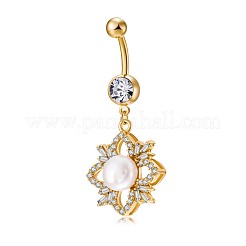 Ring aus Zirkonia und Perlmutt aus Messing&nbsp;AJEW-EE0004-05