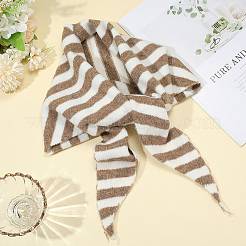 Sciarpa triangolare in maglia a righe in poliestere per donna&nbsp;AJEW-WH20070-106B