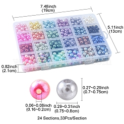 792 Stück 24 Stil ABS-Kunststoff- und Acrylimitationsperlen&nbsp;OACR-YW0001-29