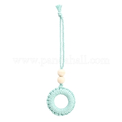 Décorations suspendues rondes en coton&nbsp;HJEW-JM04035-03