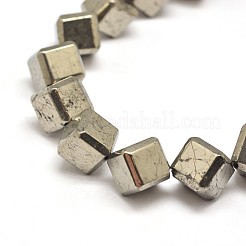 Natürliche Pyrit Würfel Perlen Stränge&nbsp;G-I125-97-10x10mm