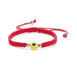 Braccialetto di perline intrecciate in resina malocchio&nbsp;BJEW-JB08425-02