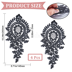 Blumen-Spitzenapplikationen aus Polyester-Stickerei&nbsp;DIY-WH0409-61