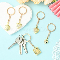 5 porte-clés pendentif médaillon en laiton&nbsp;KEYC-YW00267