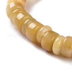 Braccialetti elastici in perle di giada gialla naturale per donne e uomini&nbsp;BJEW-C081-05