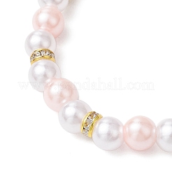 3 bracelet extensible en perles d'imitation en plastique ABS de 3 couleurs&nbsp;BJEW-JB11778
