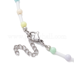 Collane con perle rotonde in acrilico e vetro&nbsp;NJEW-JN04876