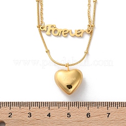 Collane a doppio strato in acciaio inossidabile chirurgico 316&nbsp;NJEW-P324-03B-G