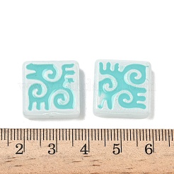 Cuentas de vidrio teñidas y horneadas con pintura teñida y calentada&nbsp;LAMP-D004-03D
