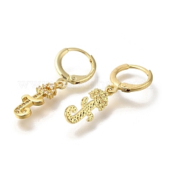 Boucles d'oreilles en laiton avec zircone cubique transparente&nbsp;EJEW-M045-01T