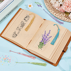 DIY-Lesezeichen-Sets mit transparenter Acryl- und Polyesterquasten-Dekoration&nbsp;DIY-SP0001-92D