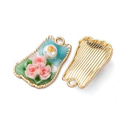Leichtgoldfarbene Emaille-Anhänger&nbsp;ENAM-B028-11KCG