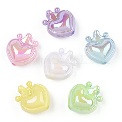 Placcatura uv perline acriliche iridescenti arcobaleno opache&nbsp;X-OACR-T027-01-B