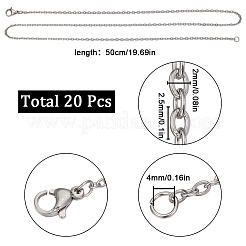 Ensemble de colliers à chaîne en acier inoxydable 304&nbsp;STAS-SC0006-22P