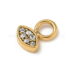 Placage ionique (IP) en acier inoxydable 304 avec breloques en strass&nbsp;STAS-G351-12G-02