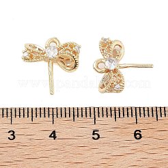 Ciondoli in ottone con micro pavé di zirconi chiari bail&nbsp;KK-Z059-10G