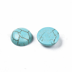 Risultati artigianali tinti sintetico gemma turchese piana cabochon dome&nbsp;TURQ-S266-10mm-01