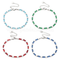 304 Edelstahl-Strass-Cup-Link-Armbänder für Damen&nbsp;BJEW-F488-20P