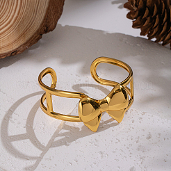 Braccialetti polsino aperto in acciaio inossidabile 304 con fiocco&nbsp;MR5902