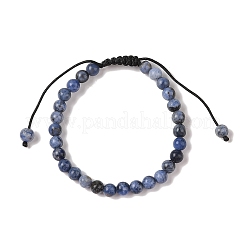 Braccialetti con perline intrecciate rotonde di sodalite naturale da 6 mm&nbsp;LS-BJEW-C067-01A-03