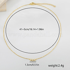 Colliers en laiton pavé de zircones cubiques transparentes à 3 maillon rond plat pour femmes&nbsp;XP2951
