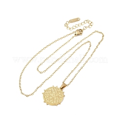 Collar con colgante de acero inoxidable 304 con pentagrama de cabra demoníaca&nbsp;NJEW-M096-39G