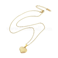 Colliers avec pendentif en acier inoxydable 304 en forme de cœur et tartan&nbsp;NJEW-G083-03E-G