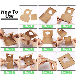 Quadratische Schmuckaufbewahrungsboxen aus Kraftpapier&nbsp;CON-TAC0001-04A