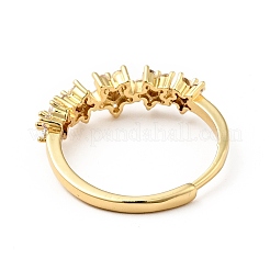 Verstellbarer Ring mit klarer Zirkonia-Blume&nbsp;RJEW-I087-08G