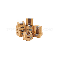 Boîtes-cadeaux carrées de stockage de papier avec fenêtre clairement visible&nbsp;CON-WH0095-65A