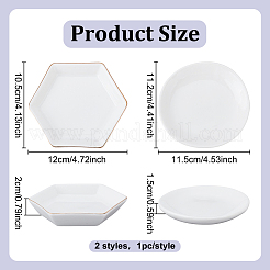 2 plato de joyería de porcelana de 2 estilos&nbsp;DJEW-HY0001-05