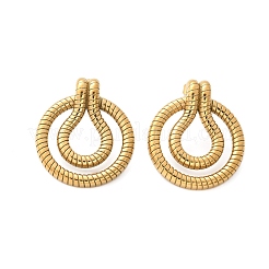 Boucles d'oreilles à tige rondes et plates en acier inoxydable 304&nbsp;EJEW-D303-03G