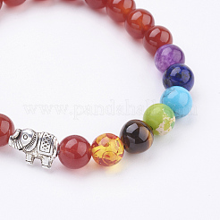 Bracelets extensibles en agate naturelles&nbsp;BJEW-P180-A03