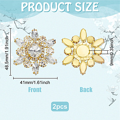 2 Stück Blumen-Strass-Ornament-Zubehör&nbsp;DIY-FG0006-42G-02