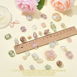 40pcs 5 couleurs perles acryliques transparentes&nbsp;MACR-YW0003-46A