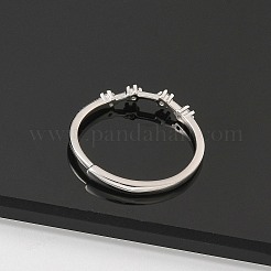 Verstellbare Ringe aus rhodiniertem Sterlingsilber mit Mikropflaster und klarem Zirkonia für Damen&nbsp;RJEW-P130-01P-C