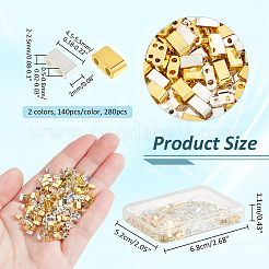 280 pièce de perles de rocaille en verre galvanisé de 2 couleurs&nbsp;SEED-NB0002-03