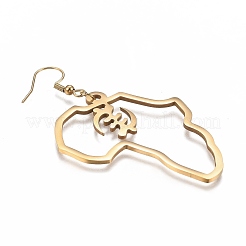 Pendientes colgantes de acero inoxidable 201 con revestimiento al vacío de PVD&nbsp;EJEW-O101-01G
