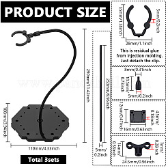 Kunststoff mit Zinklegierungsmodell montierte Actionfigur-Displayhalter mit Sechskantsockel&nbsp;LS-ODIS-WH0038-219B